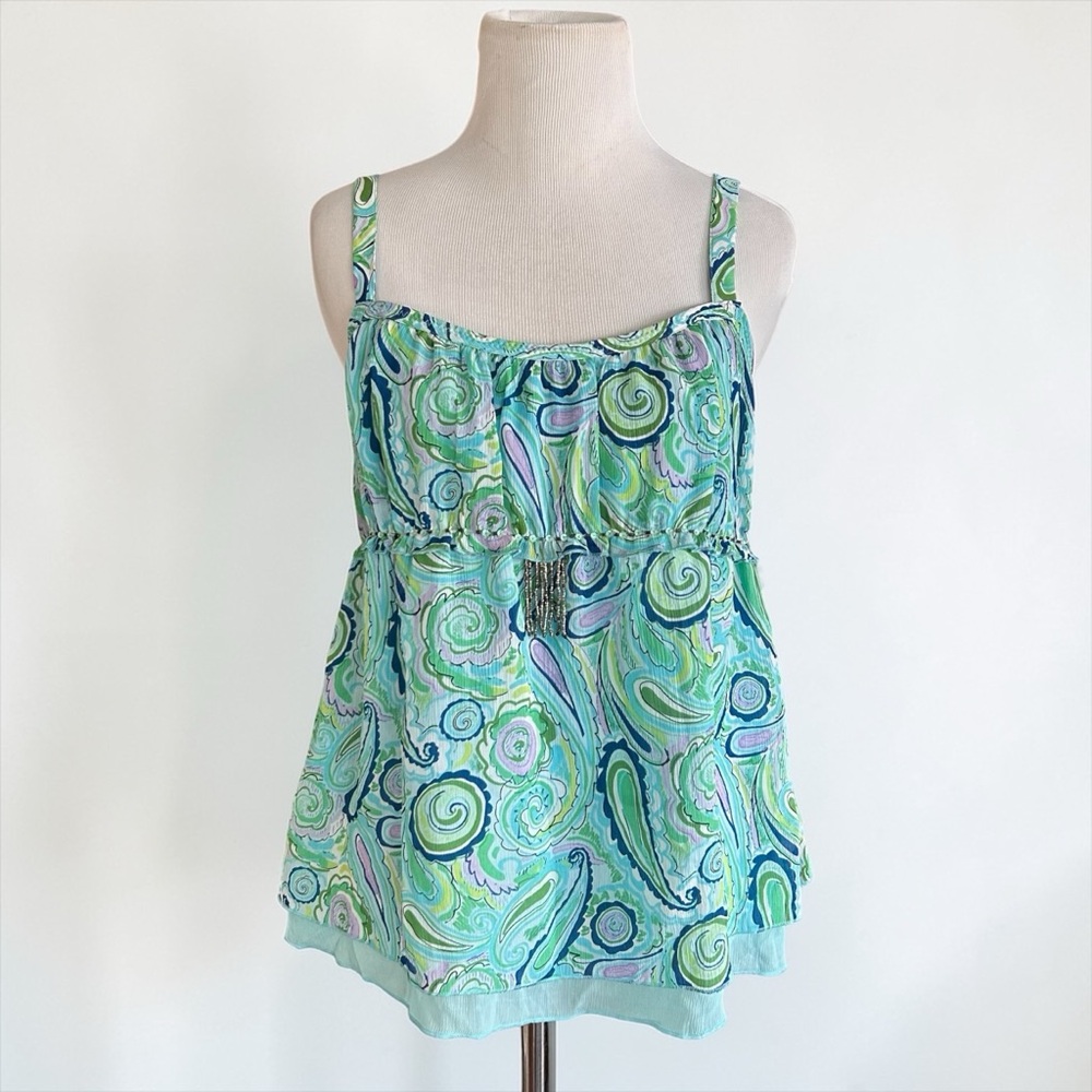 NWT Y2K Paisley Beaded Tank Top